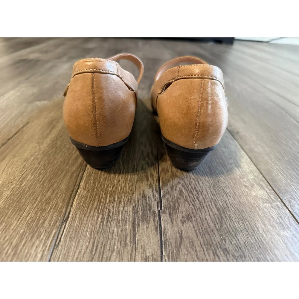 Abeo B.I.O. System Nia Tan‎ Leather Mary Jane Low Heel Comfort Shoes Womens 10 N
